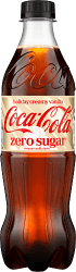 Coca-Cola Zero Holiday Creamy Vanilla 50cl plastflaska med beige och röd etikett med holideythema