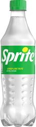 Sprite 50cl PET-flaska med grön etikett och vit Sprite-logotyp, smak av citron och lime