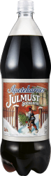 Apotekarnes Julmust Sockerfri 1,4L PET-flaska med klassisk julillustration på etiketten, mörk kolsyrad julmust utan socker