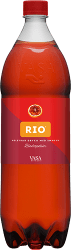Rio Original läsk blodapelsin 150cl PET-flaska från Vasa Bryggeri, röd flaska med svart etikett