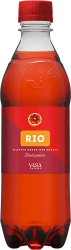 Röd PET-flaska med Rio Original blodapelsinläsk från Vasa Bryggeri, 50cl