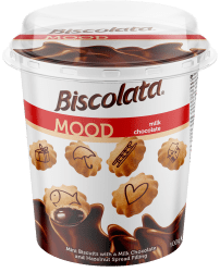 Biscolata Mood Choklad 115g – kexkuddar med chokladfyllning i 24-pack.