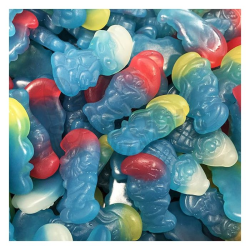 Haribo Smurf lösviktsgodis i 3 kg kartong – fruktigt gelégodis för butik.