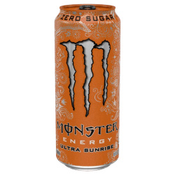 Monster Ultra Sunrise 473ml – sockerfri energidryck med apelsinsmak i 12-pack.