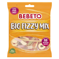 Bebeto Fizzy Mix 150g syrligt fruktgodis 10-pack