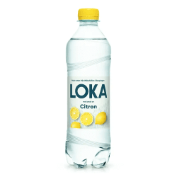 Loka Citron 50cl flaska – kolsyrat mineralvatten i 12-pack för återförsäljare