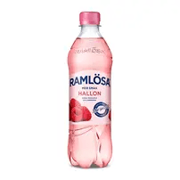 Ramlösa Hallon Mer Smak 50cl – kolsyrat mineralvatten med hallon i 24-pack.