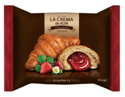 La Crema Croissant Jordgubb 65g – fylld croissant med jordgubb i 24-pack.