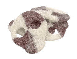 Sour Cola Skull 4kg – sockrade skallformade skumgodisar i vit och brunfärgad colasmak sedda framifrån