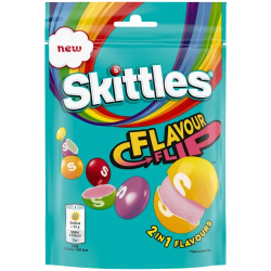 Skittles Flavour Flip 136g påse – fruktgodis i 15-pack för återförsäljare