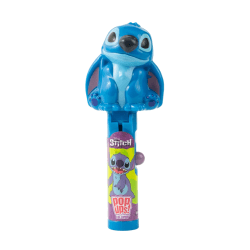 Disney Stitch Pop Ups Lollipop i blå Stitch-formad plastfigur med Pop Ups-märkning på förpackningsskaftet