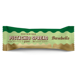 Barebells Pistachio Spread 45g – proteinbar med pistage och choklad i 12-pack.