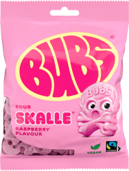 Bubs Cool Hallon Skalle Skum Påse 12x90g