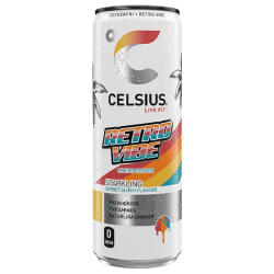 Celsius Retro Vibe 33 cl – energidryck med hallon, apelsin & lime, sockerfri