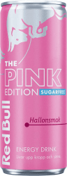 Rosa aluminiumburk med Red Bull The Pink Edition Sugarfree 250ml, hallonsmak, energidryck