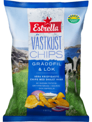 Estrella Västkustchips Gräddfil & Lök 18x180g