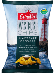 Estrella Västkustchips Havssalt Räfflade 10x180g