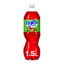 Fanta Zero Exotic 1,5 liter – sockerfri tropisk läsk i 8-pack.