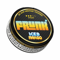 Frunk Slim Iced Mango – tobaksfria nikotinpåsar med mangosmak i 10-pack.