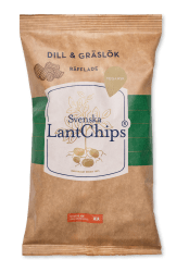 Svenska Lantchips Dill Räfflade 200g – chips med dillsmak i 10-pack.