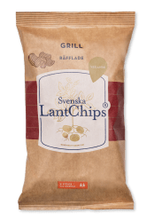 Svenska Lantchips Grill Räfflade 200g – chips med grillsmak i 10-pack.