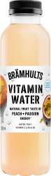 Brämhults Vitamin Water Peach Passion 500ml flaska med smak av persika och passionsfrukt, berikad med vitamin C, E, B12 och B5