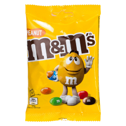 M&M’s Peanut 82g – choklad med jordnötter i färgat skal i 16-pack.