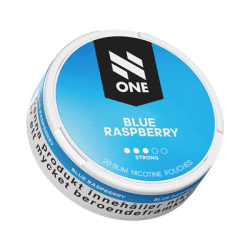 N One Slim Blue Raspberry All White nikotinpåsar slim 10-pack blå hallon smak
