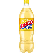 Zingo Citron Sockerfri 1,5L plastflaska med gult lock och citrongul etikett med Zingo Zero-logotyp