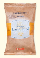 Svenska Lantchips Lagrad Ost Räfflade 200g – chips i 10-pack.