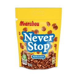 Marabou Never Stop 150g – chokladöverdragna godisbitar, 15-pack