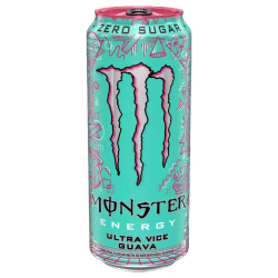 Monster Ultra Vice Guava 473ml – sockerfri energidryck med guavasmak i 12-pack.