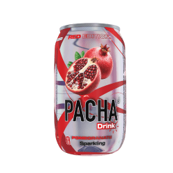 Pacha Drink Pomegranate Red Edition 330ml burk med granatäpple och röd design på vit bakgrund