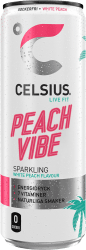 Celsius Peach Vibe 355ml energidryck med persikosmak 24-pack