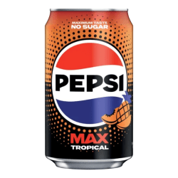 Pepsi Max Tropical 33cl sockerfri cola med tropisk smak 24-pack