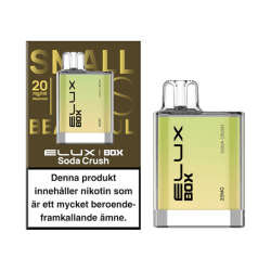 Elux Box Soda Crush 20mg – engångsvape med fizzy läsksmak, kompakt och användningsklar.
