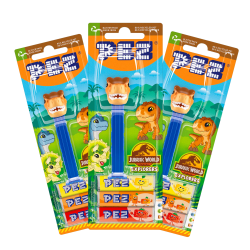 PEZ figur med dispenser och 3 refillrullar à 8,5g i 24-pack för återförsäljare