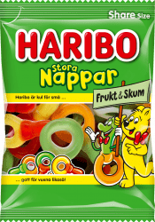 Haribo Stora Nappar Frukt & Skum 12x170g