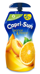 Capri-Sun Orange Peach 33cl dryckespåse – fruktdryck i 15-pack för återförsäljare