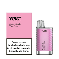 Vont Cube Cotton Candy – engångsvape med smak av Candy, 20mg nikotin
