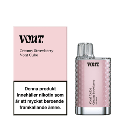 Vont Cube Creamy Strawberry – engångsvape med smak av Strawberry, 20mg nikotin