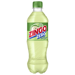 Zingo Zero Päron Fläder 50 cl PET-flaska med grön etikett och tydlig text om sockerfri päron- och flädersmak
