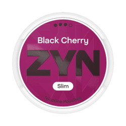 ZYN Black Cherry Slim S3 – tobaksfria nikotinpåsar med mörk körsbärssmak i slim-format.