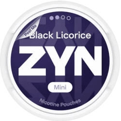 ZYN Black Licorice Mini 3mg S2 dosa med tobaksfria nikotinpåsar 10-pack