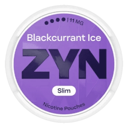 ZYN Blackcurrant Ice Slim 11mg S4 dosa med tobaksfria nikotinpåsar 10-pack