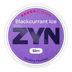 ZYN Blackcurrant Ice Slim 13,5mg S5 dosa med tobaksfria nikotinpåsar 10-pack