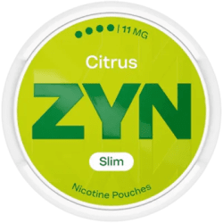 ZYN Citrus Slim 11mg S4 dosa med tobaksfria nikotinpåsar 10-pack