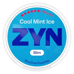 ZYN Cool Mint Ice Slim 16,5mg S6 dosa med tobaksfria nikotinpåsar 10-pack