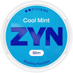 ZYN Cool Mint Slim 6mg S2 dosa med tobaksfria nikotinpåsar 10-pack