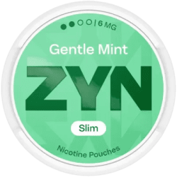 ZYN Gentle Mint Slim 6mg S2 dosa med tobaksfria nikotinpåsar 10-pack